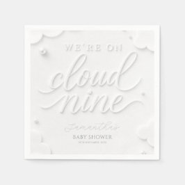 We zweven op Wolkennegen Witte Wolken Baby Shower Servet