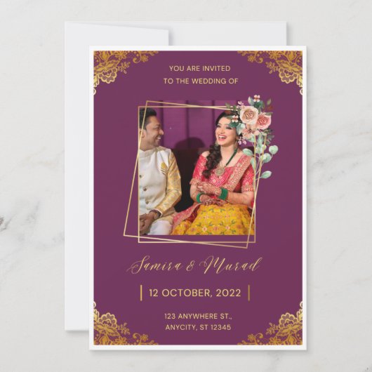 Weading Invitation card Kaart (Voorkant)
