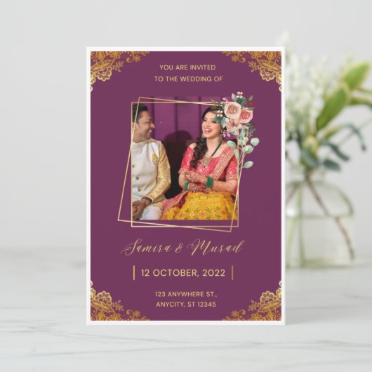 Weading Invitation card Kaart (Staand voorkant)