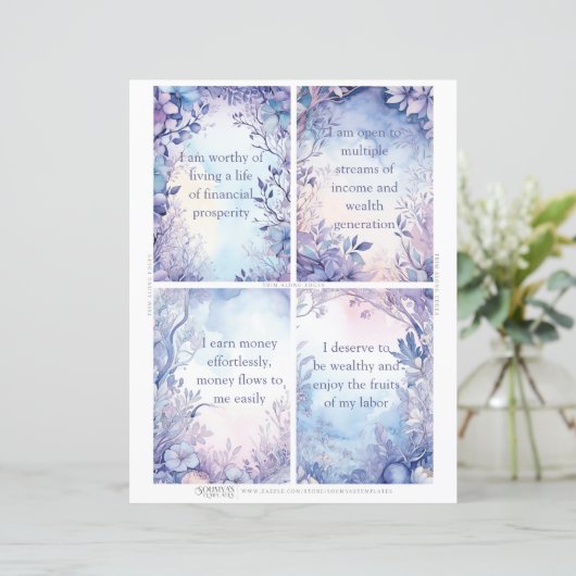Wealth Affirmation Kaarten, Meditatie Kaarten 3.5  (Staand voorkant)