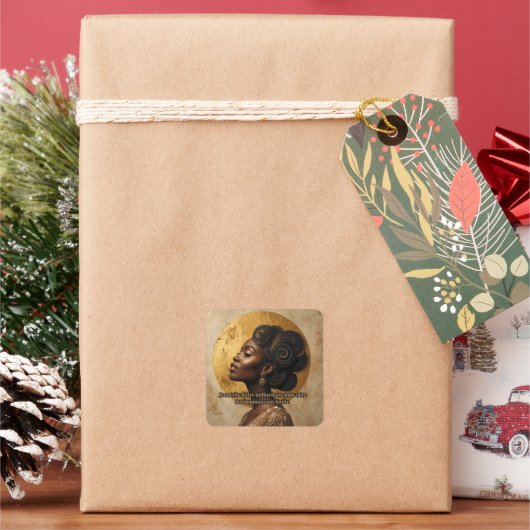 Wealth and Luxury Mindset Inspirational Print Vierkante Sticker (Feestdagen)