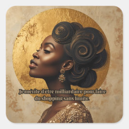 Wealth and Luxury Mindset Inspirational Print Vierkante Sticker