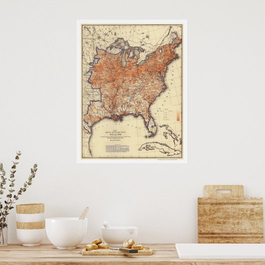 Wealth Distribution USA 1872 Poster (Keuken)