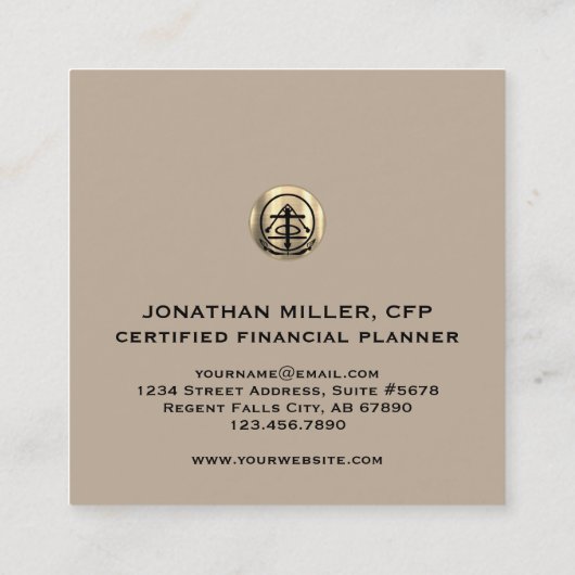 Wealth Management Visitekaartjes Square (Achterkant)