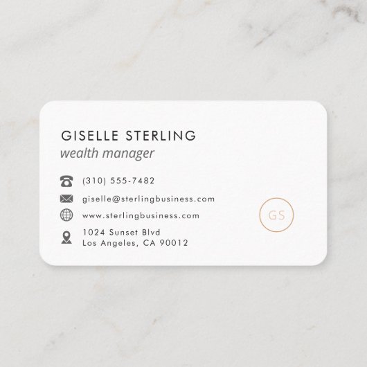 Wealth Manager Black Professional Visitekaartje (Achterkant)