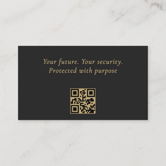 Wealth Manager Minimalist Black Gold QR-code Visitekaartje (Achterkant)