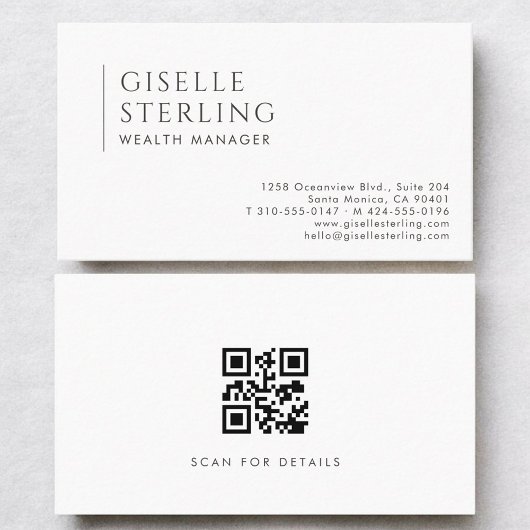 Wealth Manager Modern Professional QR Code Visitekaartje