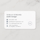 Wealth Manager Navy Blue Professioneel Visitekaartje (Achterkant)