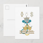 Wealth Monkey zen kunst manifesteren Briefkaart (Voorkant / Achterkant)