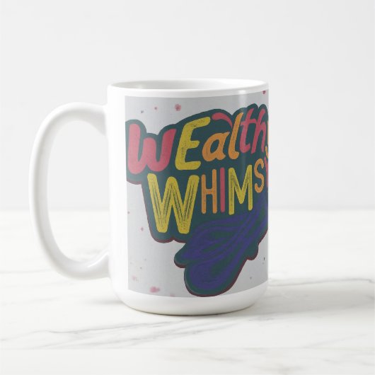 Wealth Whimsy multi color letter ontwerp Koffiemok (Links)