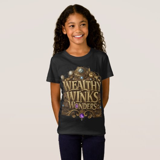 Wealthy Winks Wonders - Luxe & Charm T-shirt" T-shirt (Voorkant volledig)