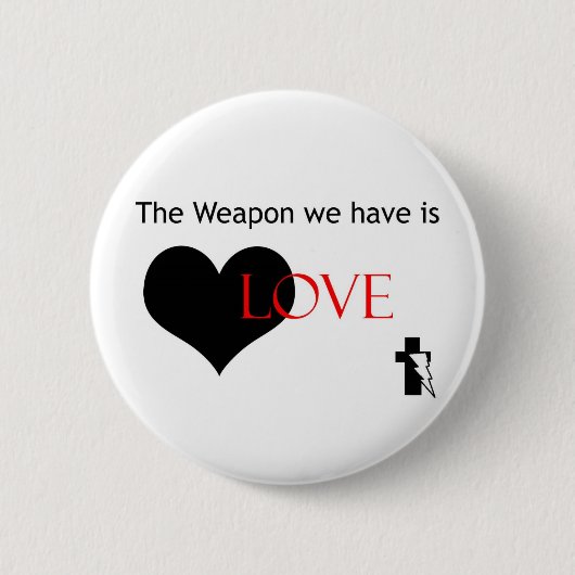 Weapon is een liefdesknop ronde button 5,7 cm (Voorkant)