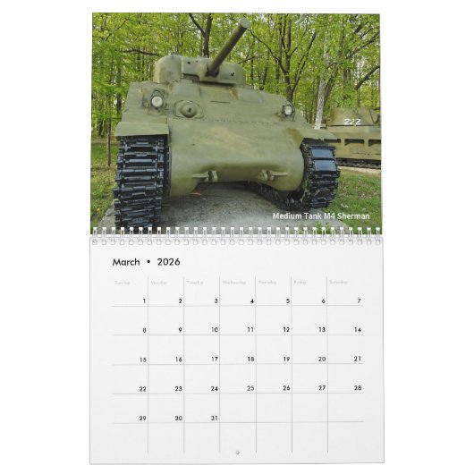 Weaponie van de Tweede Wereldoorlog Kalender (Mar 2026)