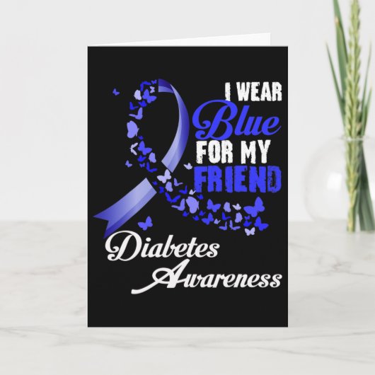 Wear Blue For My Friend T1d Diabetes Awareness Blu Kaart (Voorkant)