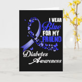 Wear Blue For My Friend T1d Diabetes Awareness Blu Kaart (Gele Bloem)