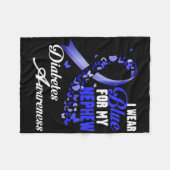 Wear Blue For My Nephew T1d Diabetes Awareness Blu Fleece Deken (Voorkant (Horizontaal))