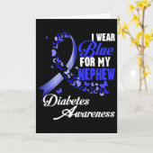 Wear Blue For My Nephew T1d Diabetes Awareness Blu Kaart (Gele Bloem)