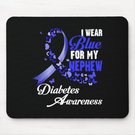 Wear Blue For My Nephew T1d Diabetes Awareness Blu Muismat (Voorkant)
