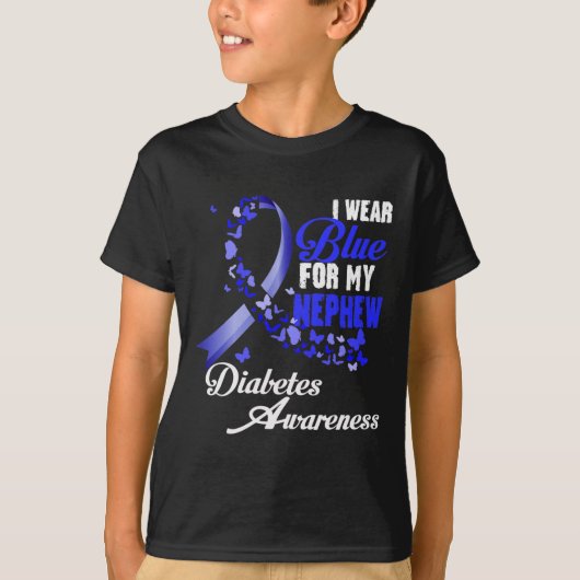 Wear Blue For My Nephew T1d Diabetes Awareness Blu T-shirt (Voorkant)