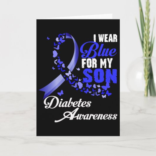 Wear Blue For My Son T1d Diabetes Awareness Blue R Kaart (Voorkant)