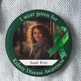 Wear Green for Kidney Disease Awareness Photo Ronde Button 5,7 Cm