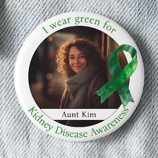 Wear Green for Kidney Disease Awareness Photo Ronde Button 5,7 Cm