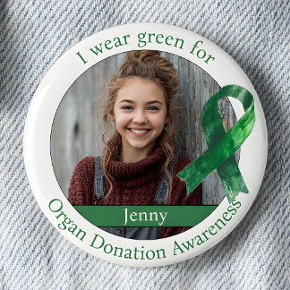 Wear Green for Organ Donation Awareness Photo Ronde Button 5,7 Cm