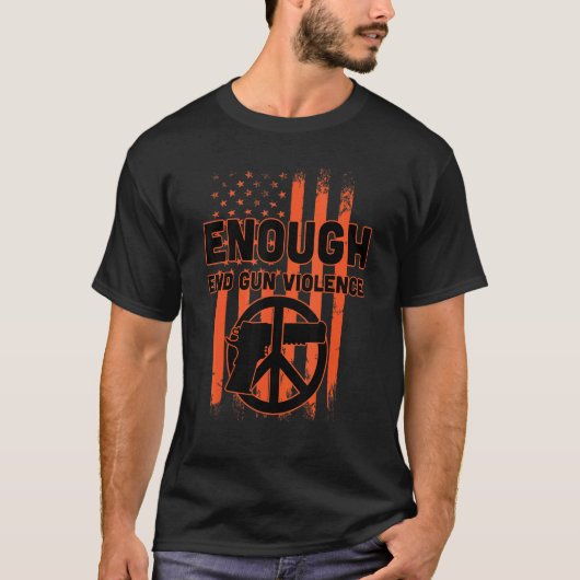 Wear Orange End Gun Violence Awareness Day Us Flag T-shirt (Voorkant)