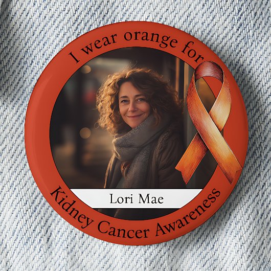 Wear Orange for Kidney Cancer Awareness Photo Ronde Button 5,7 Cm