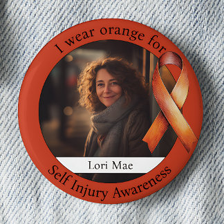 Wear Orange for Self Injury Awareness Photo Ronde Button 5,7 Cm
