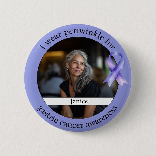 Wear Periwinkle for Gastric Cancer Awareness Ronde Button 5,7 Cm (Voorkant)