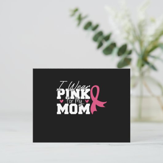 Wear Pink Mom Mother Family Matching Breast Cancer Briefkaart (Staand voorkant)