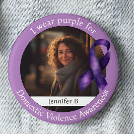 Wear Purple for Domestic Violence Awareness Ronde Button 5,7 Cm