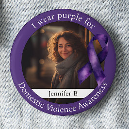 Wear Purple for Domestic Violence Awareness Ronde Button 5,7 Cm