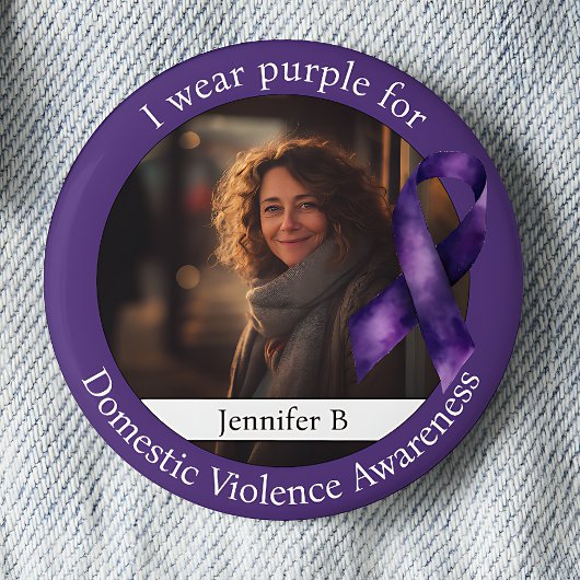 Wear Purple for Domestic Violence Awareness Ronde Button 5,7 Cm