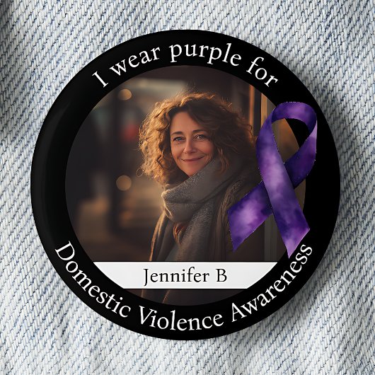 Wear Purple for Domestic Violence Awareness Ronde Button 5,7 Cm