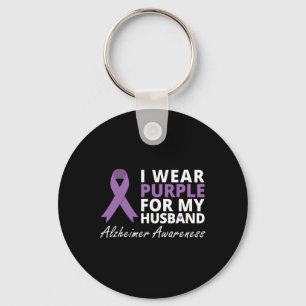 Wear Purple For My Husband Ribbon Family Love Sleutelhanger