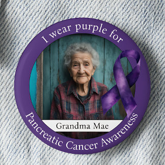 Wear Purple for Pancreatic Cancer Awareness Photo Ronde Button 5,7 Cm