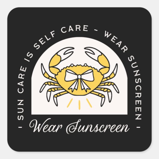 Wear sunscreen apply spf skin cancer prevention vierkante sticker (Voorkant)