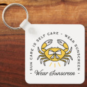 Wear sunscreen apply spf sun protection reminder sleutelhanger (Voorkant)