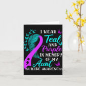 Wear Teal And Purple In Memory Of My Aunt Suicide  Kaart (Gele Bloem)