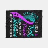 Wear Teal Purple In Memory Of My Husnd Suicide Awa Fleece Deken (Voorkant (Horizontaal))
