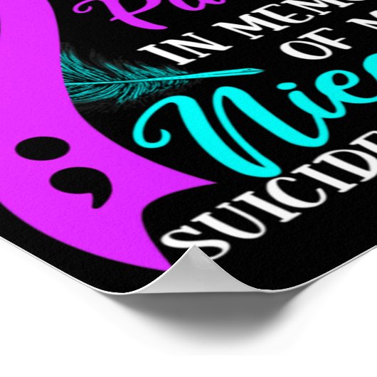 Wear Teal Purple In Memory Of My Niece Suicide Awa Poster (Hoek)