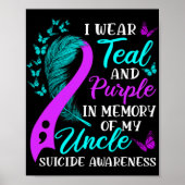 Wear Teal Purple In Memory Of My Uncle Suicide Awa Poster (Voorkant)