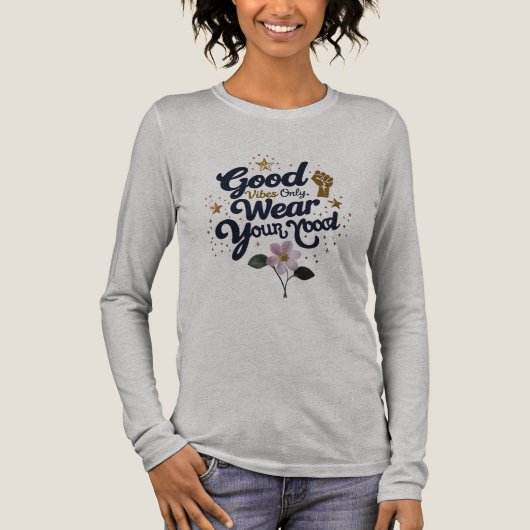 Wear Your Mood – Shine with Good Vibes Tri-Blend Shirt (Voorkant)