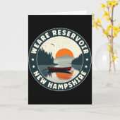 Weare Reservoir New Hampshire Sunset T Shirt  Kaart (Gele Bloem)