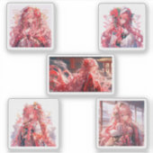 wearing Kimono, cute anime girls Sticker (Voorkant)