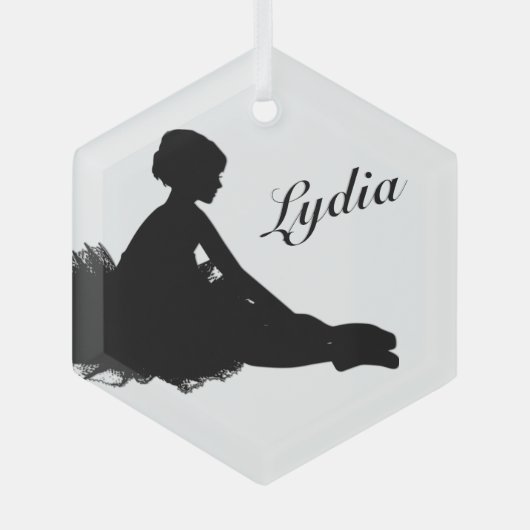 Weary Ballerina Personalized w Name Glas Ornament (Voorkant)