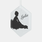 Weary Ballerina Personalized w Name Glas Ornament (Voorkant links)