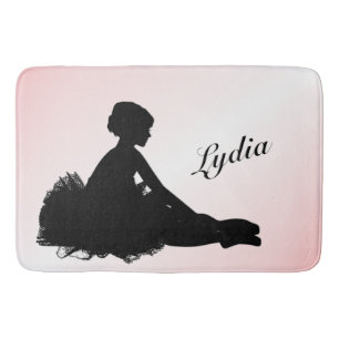 Weary Ballerina Personalized w Name Pink Badmat